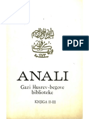 vodeni Kalibar plodovi mora  Anali Gazi-Husrev Begove Biblioteke U Sarajevu 2-3 PDF | PDF