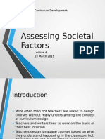 Assessing Societal Factors: PET 225 - TESOL Curriculum Development