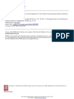 Completing The Puzzle: Issues in The Development of The Field of International Human Resource Management