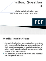 What Kind of Media Institution May Distribute Your Product and Why?