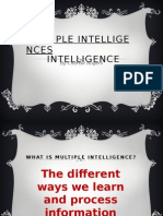 Multiple Intellige Nces Intelligence: by Charise Rogers