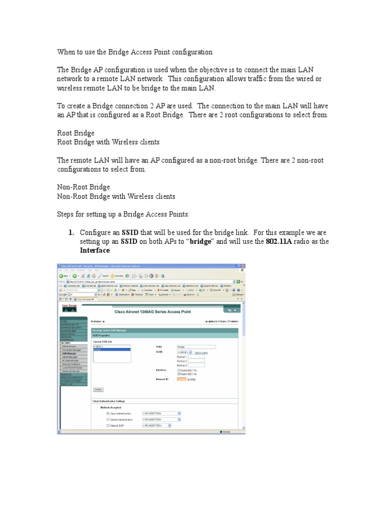 Bridge AP Configuration | PDF