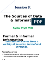 the Sources of Data & Information