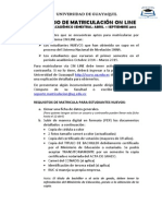 Proceso de Matriculacion On Line 2015 1 (Primero y Segundo)