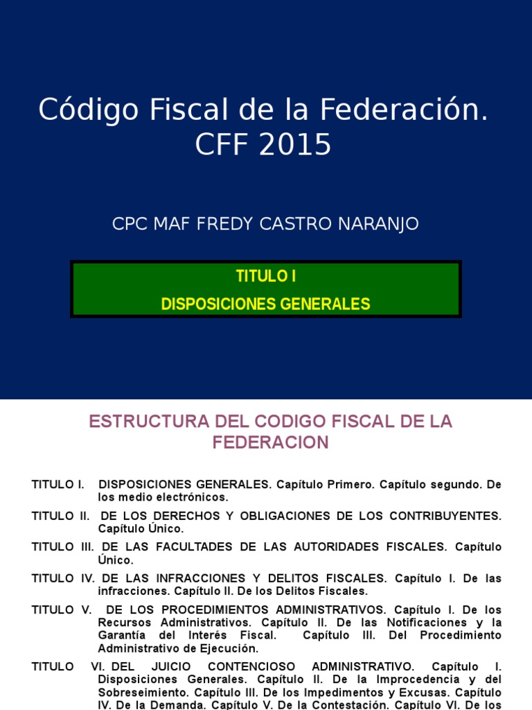 Código Fiscal de la Federación 2015 | PDF | Pagos | Impuestos