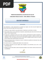 Escriturario Prefeitura Sapucaia Fundatec 2012