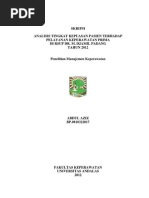 Download Documents Analisis Tingkat Kepuasan Pasien Terhadappelayanan Keperawatanprima Di Rsup Dr m Djamil Padang by Hartop Ghemsi SN264508321 doc pdf