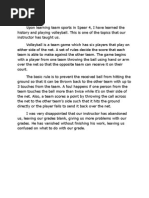 Volleyball Reflection