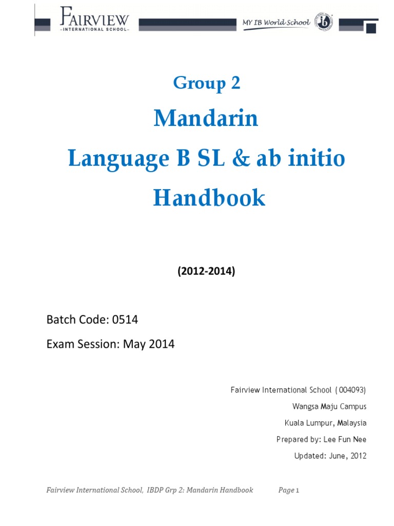 Mandarin Ab Initio Course Handbook | PDF | Cross Cultural Communication ...