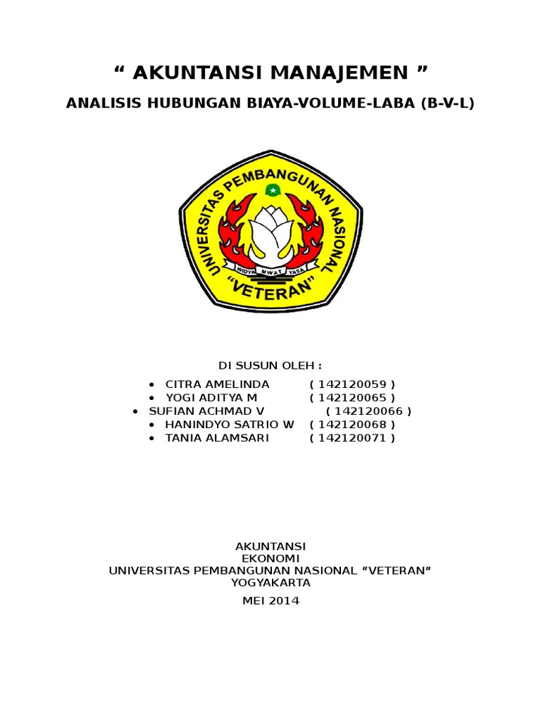 Analisis Biaya-Volume-Laba (B-V-L) | PDF