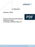 Mark Scheme (Results) January 2015: Pearson Edexcel International Advanced Level in Biology (WBI05) Paper 01
