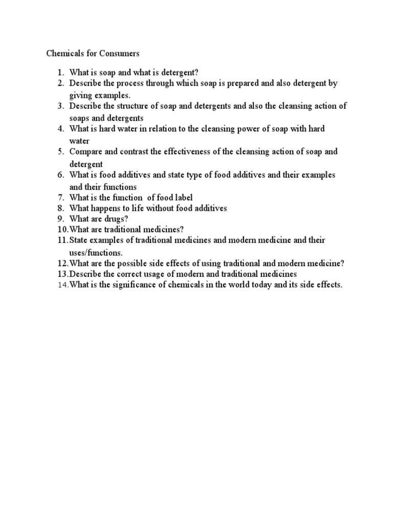 Consumer Chemicals Explained | PDF