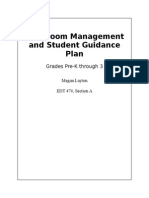 Classroom Management and Student Guidance Plan: Grades Pre-K Through 3