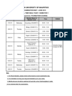 Open University Mauritius Final Exam Timetable Y1S1&2