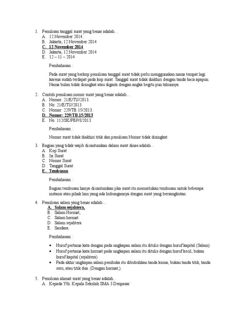 Terbaru 38+ Soal UN Tentang Surat Dinas