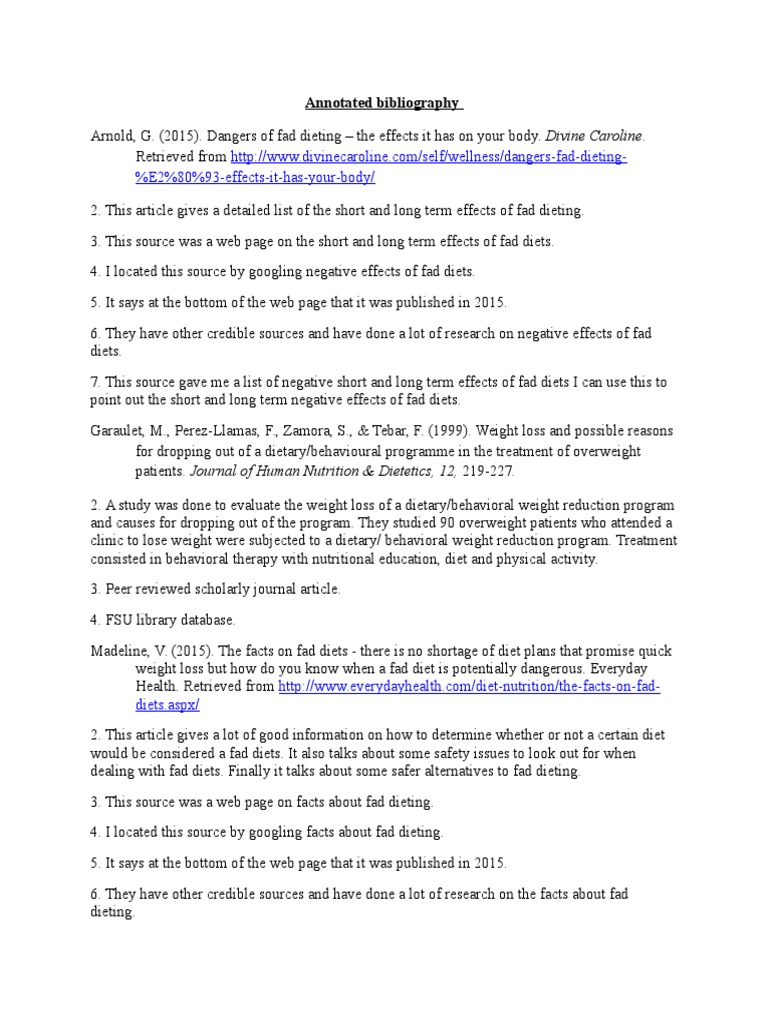 Fast food annotated bibliography docx essay 08 picture
