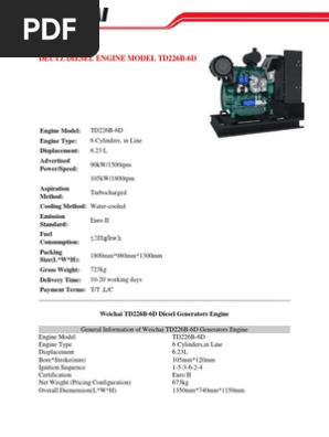 Deutz TD226B-6D Diesel Engine Specs | PDF | Business | Computers