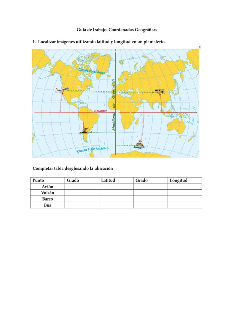 Ejercicios de Coordenadas Geográficas | PDF | Clima templado | Clima