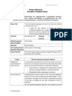 T Dalton Project Milestone Formative Feedback Sheet