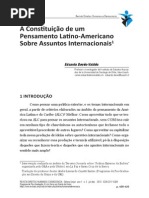 A Construção de Um Pensamento Latino-Americano Sobre Assuntos Internacionais - Eduardo Devés-Valdés