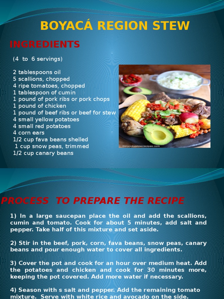 Boyacá Region Traditional Stew Recipe | PDF | Technology & Engineering