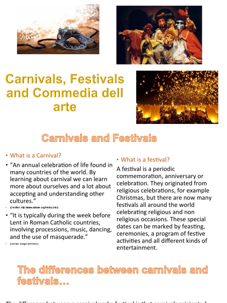 Understanding Carnival and Festivals | PDF | Commedia Dell'arte ...
