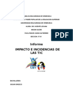 Informe ImpaIncidencias de las ticscto e Incidencias de Las Tic