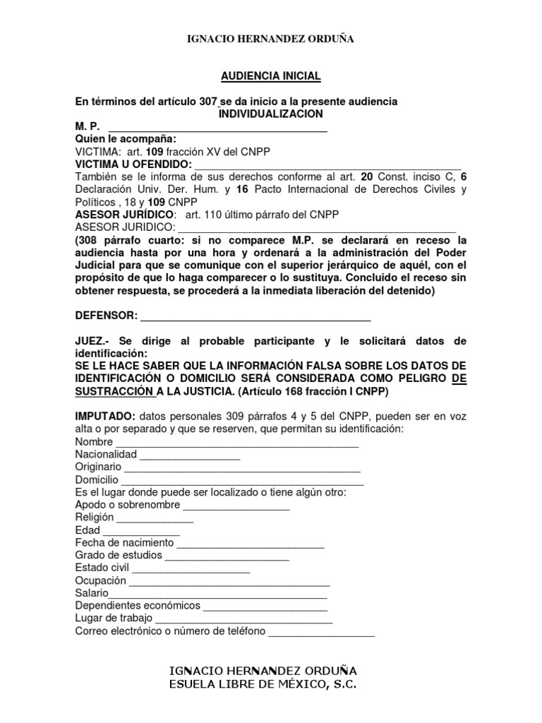 GUIA PRACTICA AUDIENCIA DE Control e Inicial | PDF | Delito | Derecho penal
