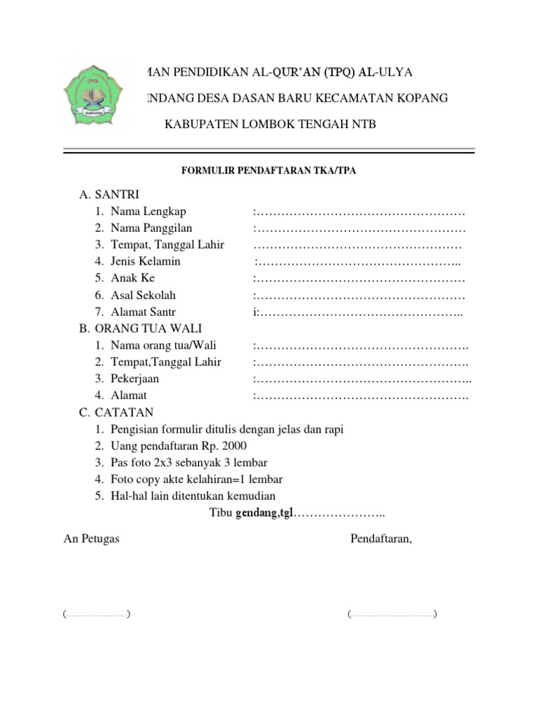 Contoh Raport Tpatpq Guru Ilmu Sosial