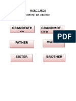 WORD CARDS For Set Induction