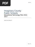 Imaginary County Public Schools: Educational Technology Plan 2014-2017