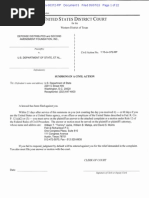 Defense Distributed v. U.S. Department of State - Request For Summons