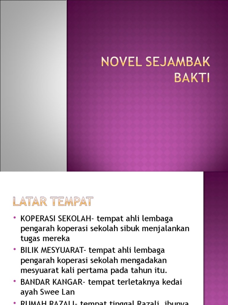 Novel Sejambak Bakti