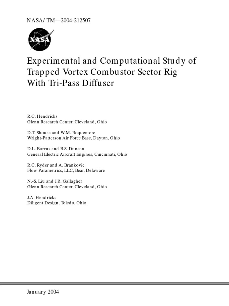 Experimental and Computational Study of Trapped Vortex Combustor Sector ...