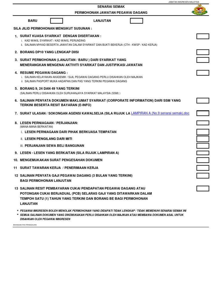 Senarai Semak Permohonan Pdf