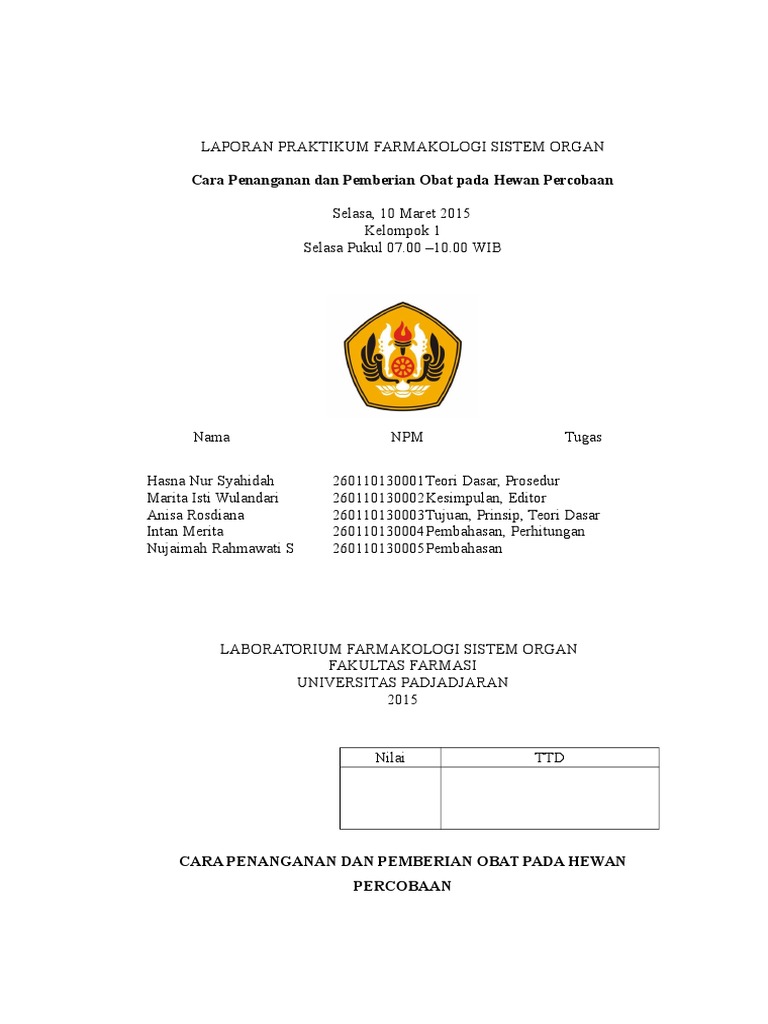 Cara Penanganan Dan Pemberian Obat Pada Hewan Percobaan Cara Penanganan Dan Pemberian Obat Pada Hewan Percobaan