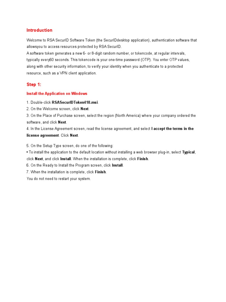 RSA SecurID Desktop App Installation Guide | PDF | Business | Computers