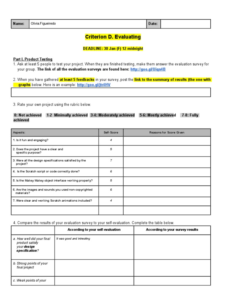 Unit2criteriond Evaluation | PDF