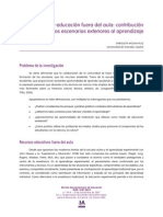 LECTURA 9. Escuela y Educacion Fuera Del Aula Contribucion de Los Escenarios Exteriores Al Aprendizaje