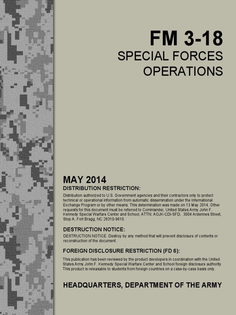 U Special Forces Operations FM 3 18 May2014 | PDF | Special Forces ...