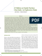 Influence of Children On Family Purchase Decisions in Urban India: An Exploratory Study