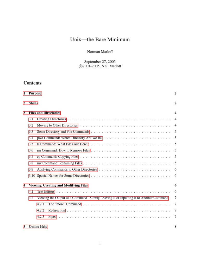 Unix-The Bare Minimum | PDF