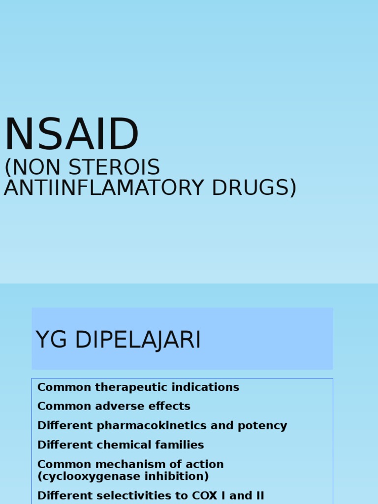 NSAID Classification and Mechanisms | PDF
