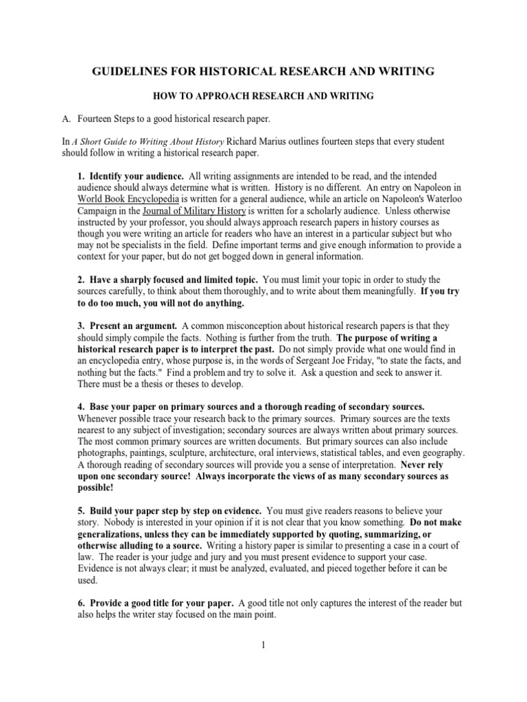 Historical Research Guidelines  PDF  Primary Sources  Encyclopedias