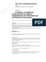 K.weicK - Sense-Making Un Modèle de Construction de La Réalité Et D'appréhension de L'information Par Les Individus Et Les Groupes