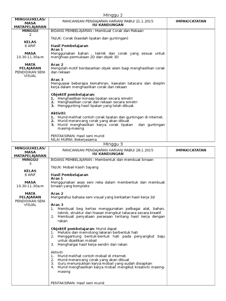 RPH PSV Tahun 6 2015  PDF