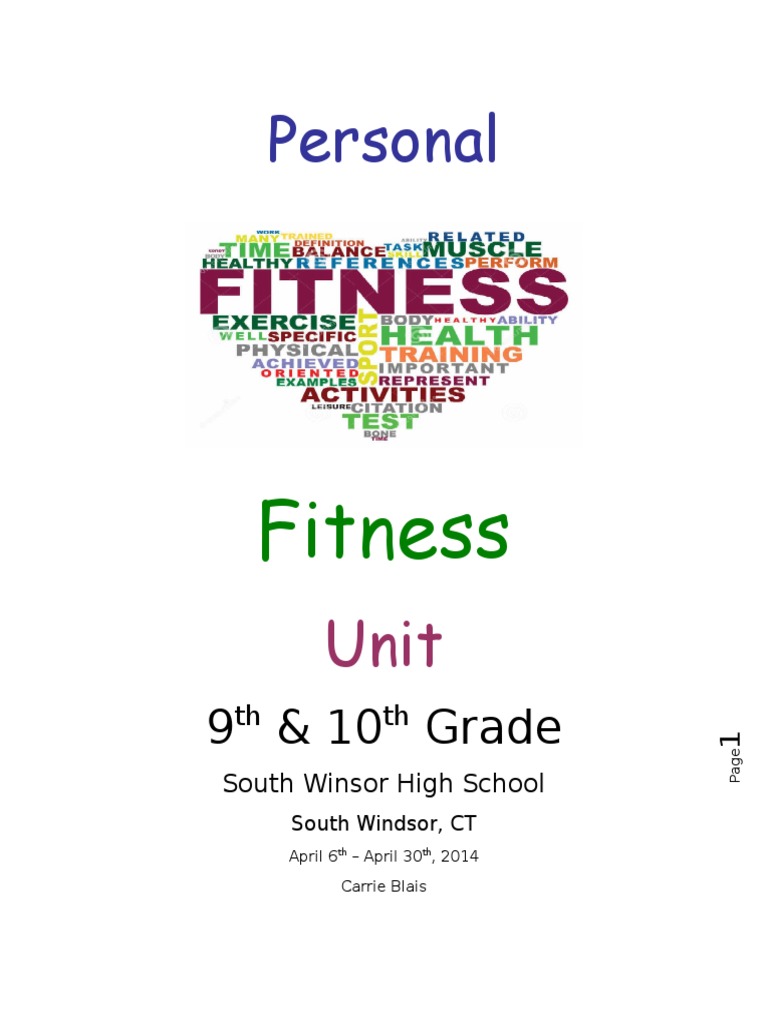 Personal Fitness Unit Plan PDF Strength Training Weight Training