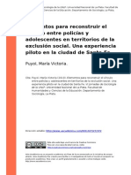 Puyol, Maria Victoria (2010). Elementos Para Reconstruir El Vinculo Entre Policias y Adolescente..