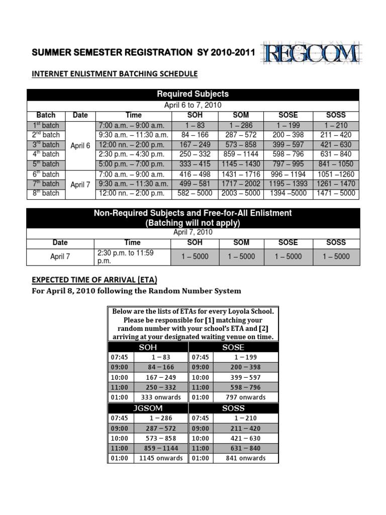 Summer Semester Registration 2010 | PDF | Travel