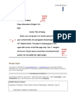 Mla Formatting Guide Sheet
